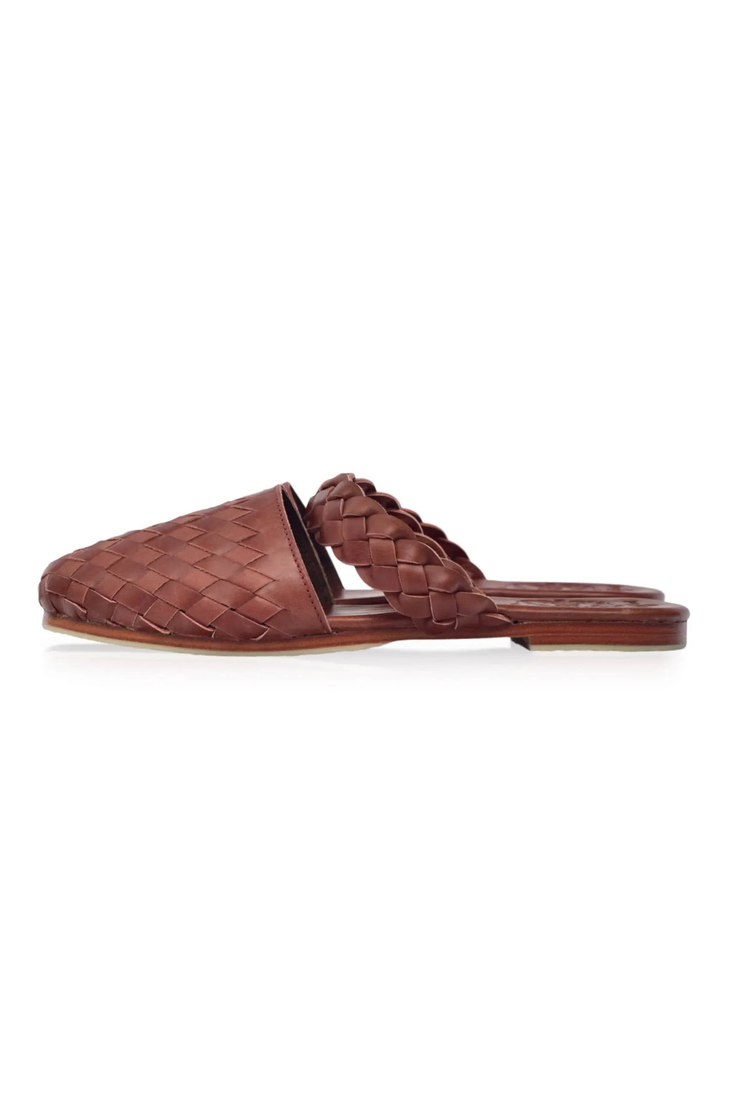 Sea Escape Woven Leather Slide Sandals by ELF