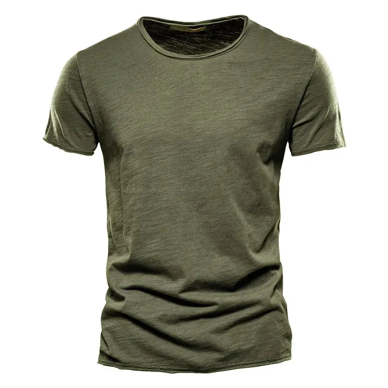 Men’s Cotton Knit Crew-Neck T-Shirt with Short Sleeves by Vimost Shop