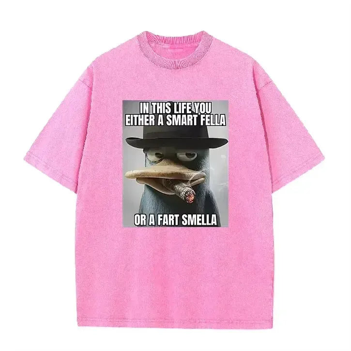 Retro Acid Wash Oversized T-shirt Funny Perry Platypus Meme Cartoon Print Casual Streetwear Tops by Vimost Shop