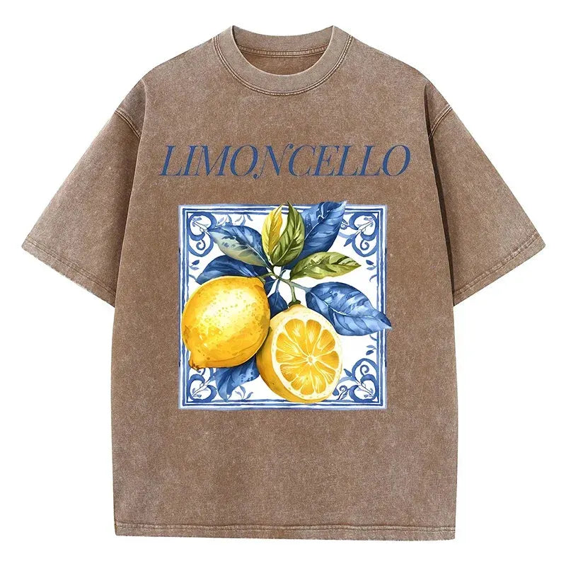 Printed Washed T-shirt Men's Cotton T-shirt Round Neck Comfortable Streetwear Men's Casual Summer Wear by Vimost Shop