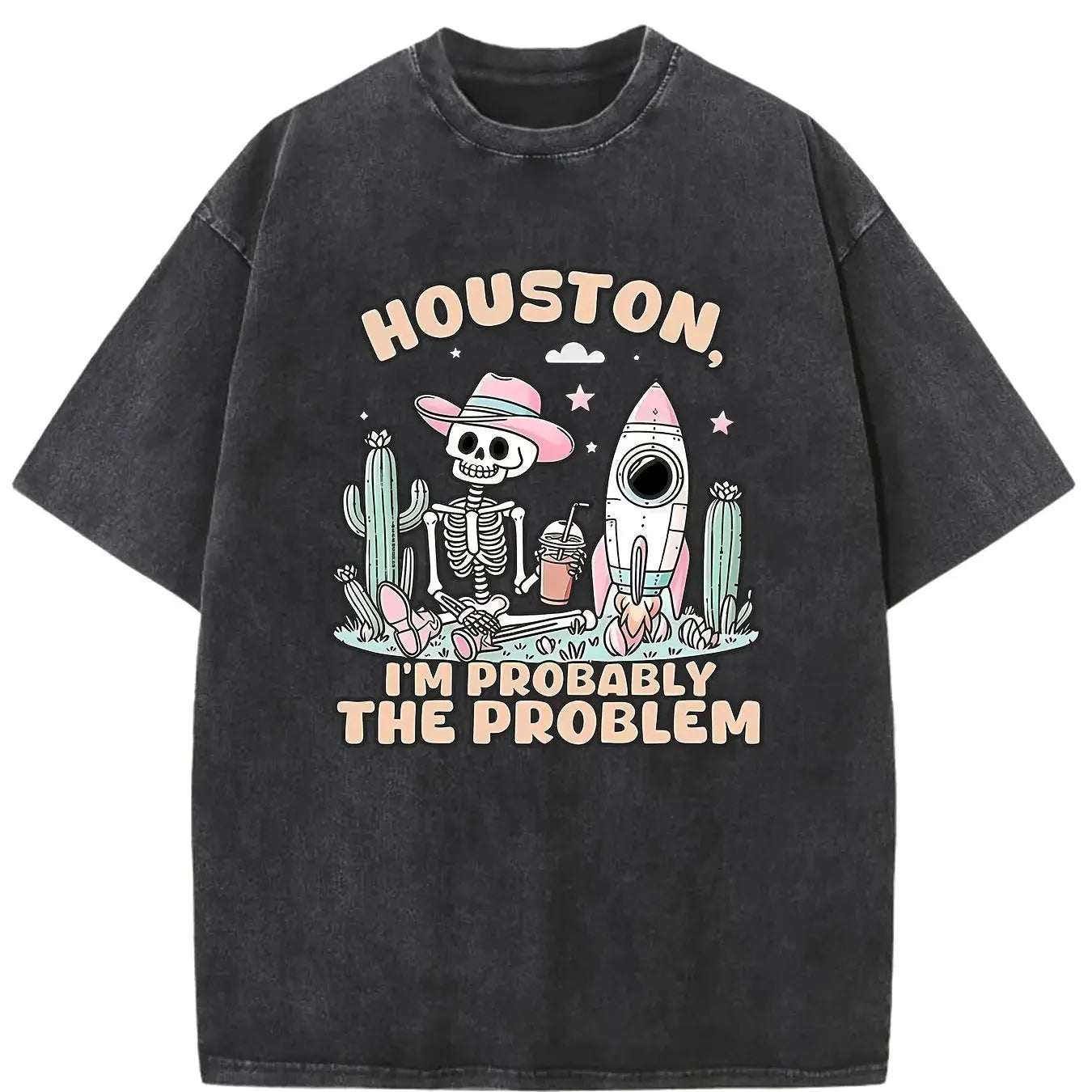Creative Print Retro Washed High-quality Cotton Pattern T-shirt Men's T-shirt Summer Round Neck Top Short Sleeved by Vimost Shop