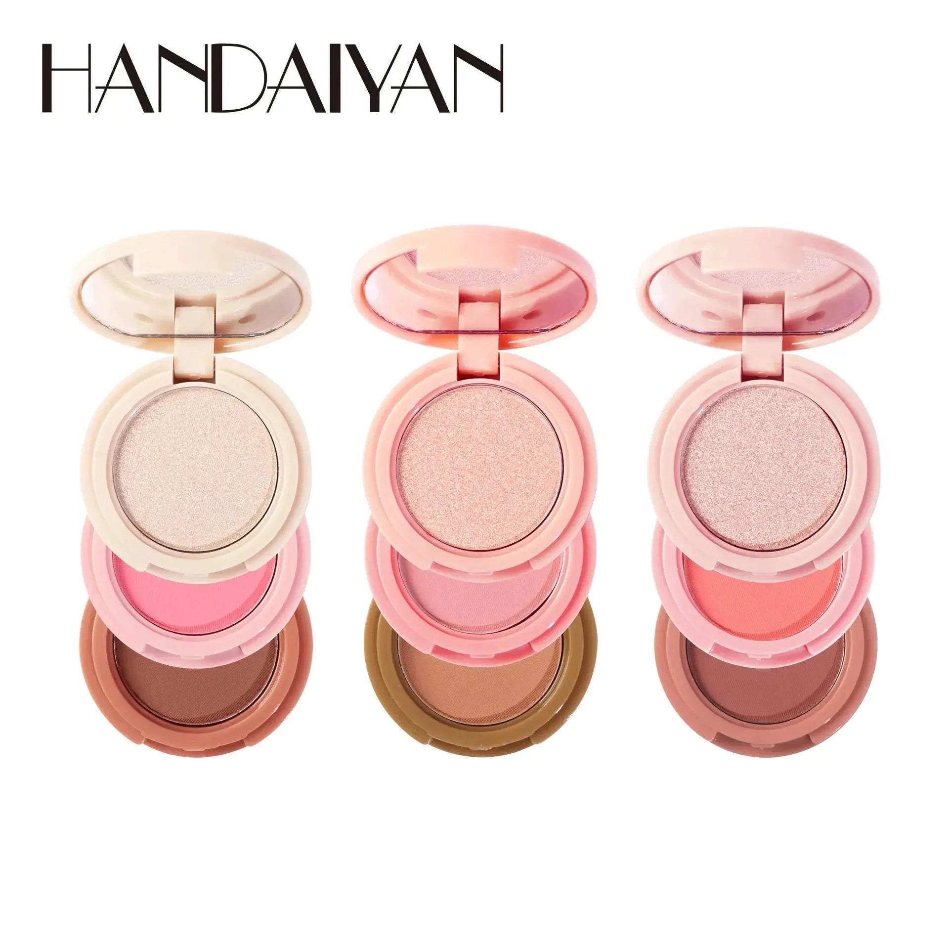 3 In 1 Matte Highlighter Contouring Blush Palette Pearly Shiny Eyeshadow Multifunctional Face Makeup Palette Female Cosmetic by XXIYAYA Makeup Store