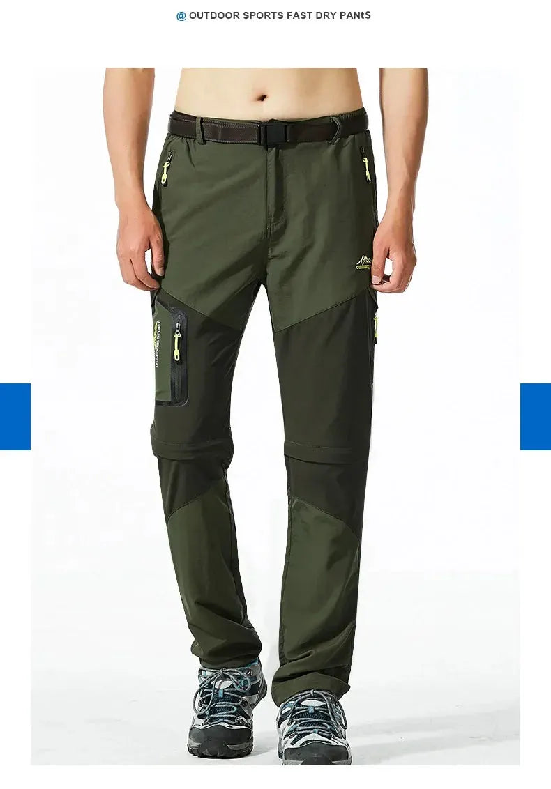 Men's Convertible Hiking Pants with Cargo Pockets and Detachable Legs by Vimost Shop