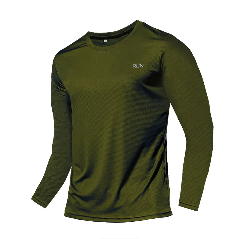 Mens Long and Short Sleeve Ice Silk Quick Dry Sports Top for Running Gym Hiking and Outdoor Training-10