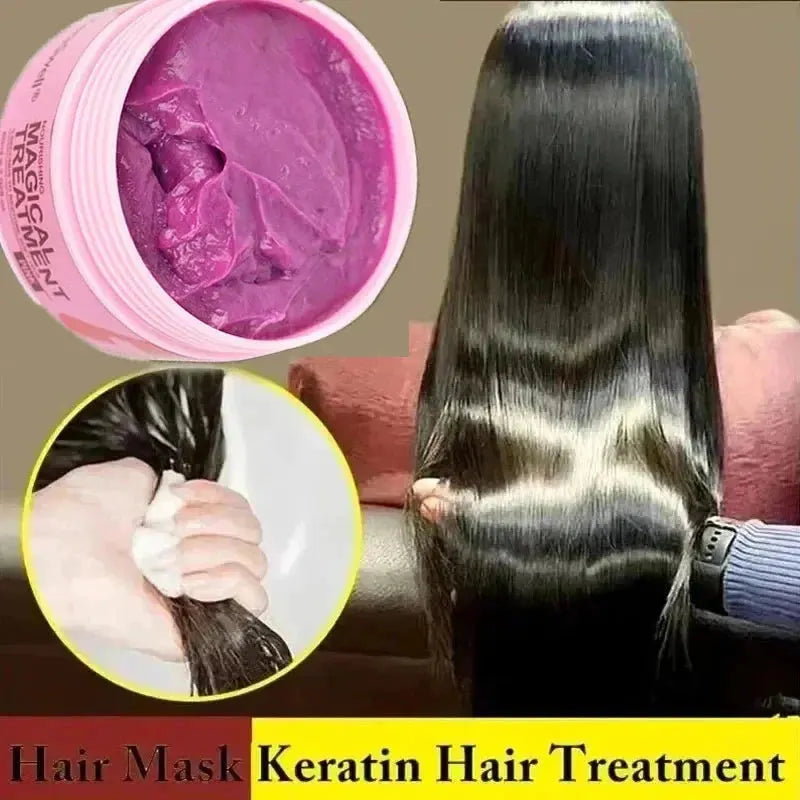 Magical Keratin Hair Mask 5 Seconds Repair Damaged Frizzy Hair Soft Smooth Shiny Nutrition Deep Moisturize Nourishing Hair Care by PWYUMAN-6 Pro Store