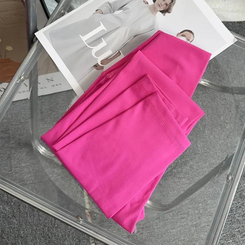 Women’s High-Waist Ankle-Length Yoga Leggings with Elastic Waist and Seam Pockets by Vimost Shop