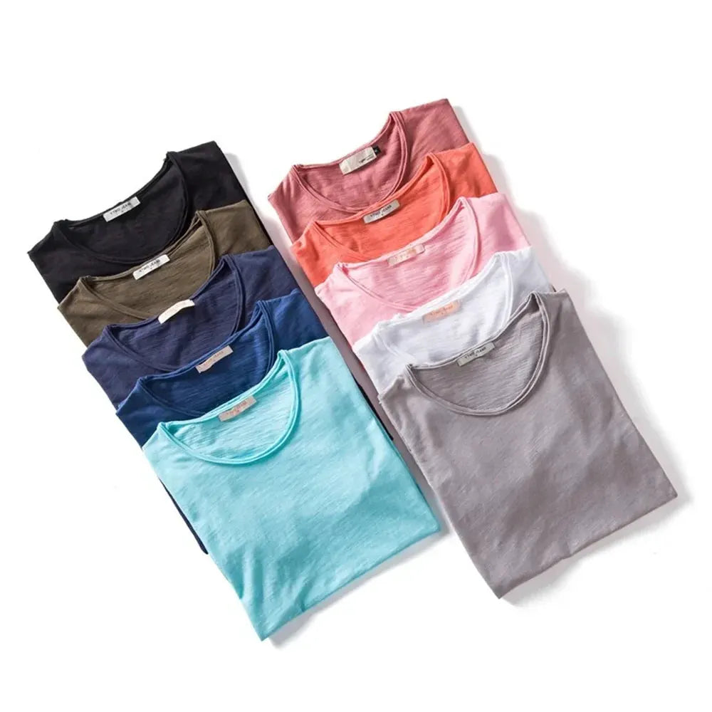 Men’s Cotton Knit Crew-Neck T-Shirt with Short Sleeves by Vimost Shop