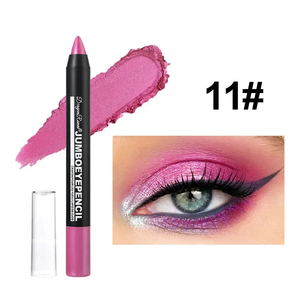 Smoky Dark Green Eyeshadow Pencil Stick Waterproof Pearlescent 12 Colors Metallic Glitter Eye Shadow Highlighter Pen Makeup Tool by HMEINA Store