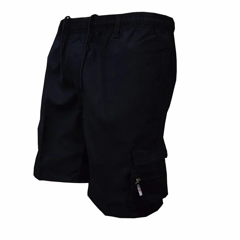 Men's Loose-Fit Cargo Shorts with Drawstring Waist and Multiple Pockets by Vimost Shop