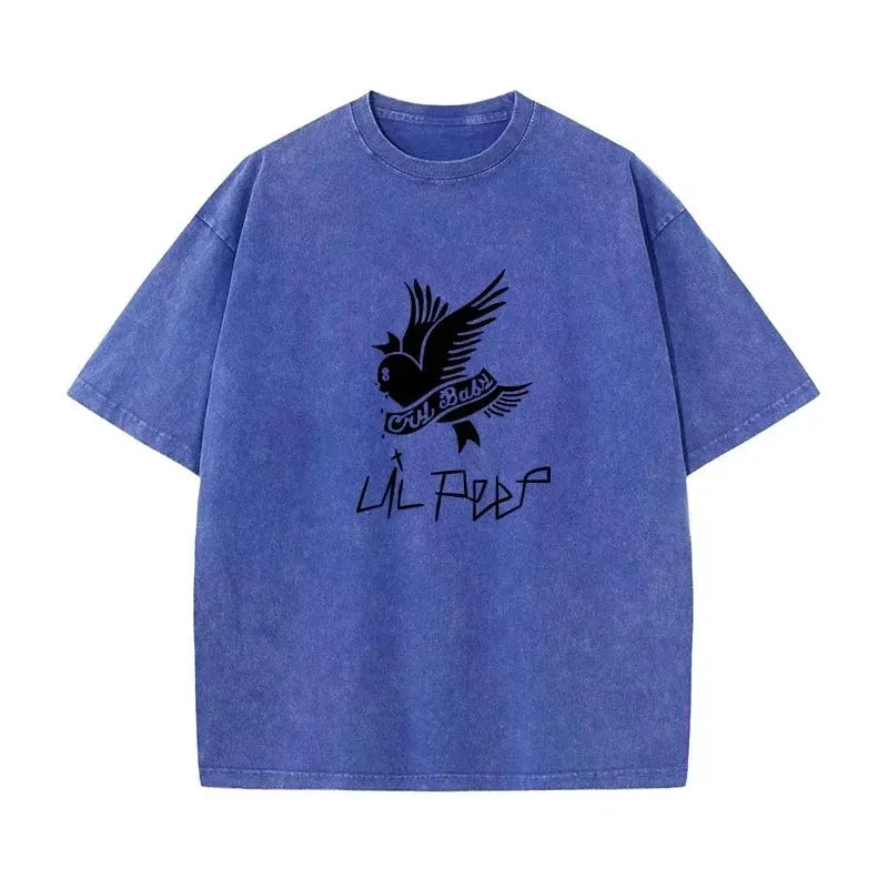 230G Cotton T-shirt Vintage Short Sleeve Lil Peep Cry Baby Y2K American Retro T Shirt Summer Hip Hop Harajuku Tees by Vimost Shop