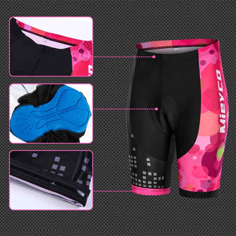 Women 3D Padded Cycling Shorts Quick Dry Breathable MTB Bike Shorts-3