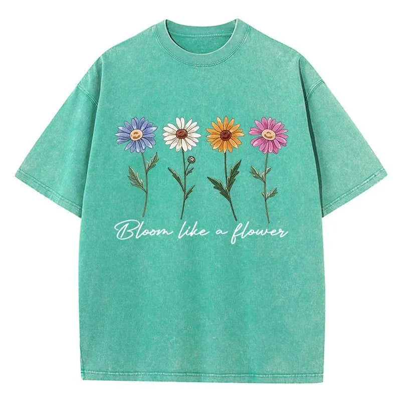 Printed Washed T-shirt Men's Cotton T-shirt Comfortable Round Neck T-shirt Men's Summer Outfit by Vimost Shop