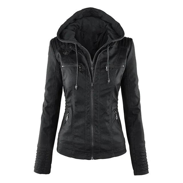Shenandoah Womens Real Leather Hooded Jacket by Inland Leather Co