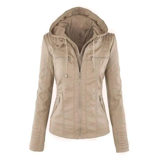 Shenandoah Womens Real Leather Hooded Jacket by Inland Leather Co