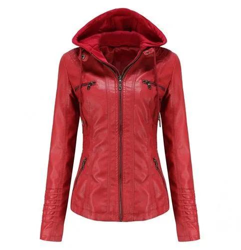 Shenandoah Womens Real Leather Hooded Jacket by Inland Leather Co