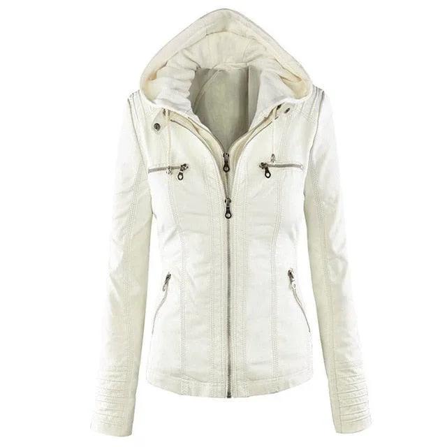 Shenandoah Womens Real Leather Hooded Jacket by Inland Leather Co