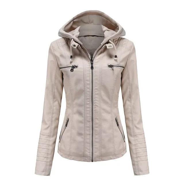 Shenandoah Womens Real Leather Hooded Jacket by Inland Leather Co