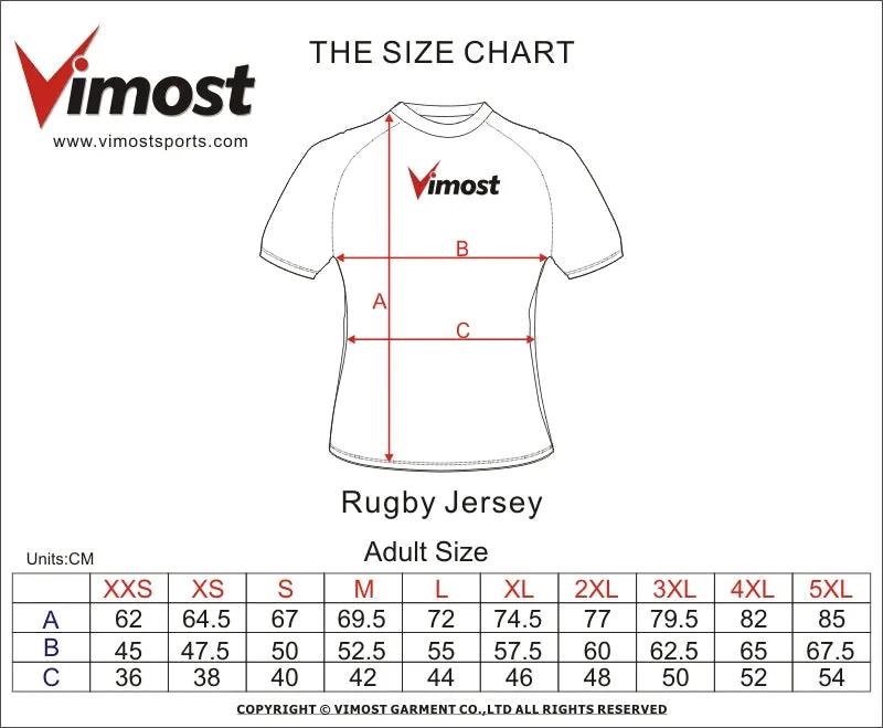 Custom Three Color Stripe Rugby Jersey by Vimost Sportswear