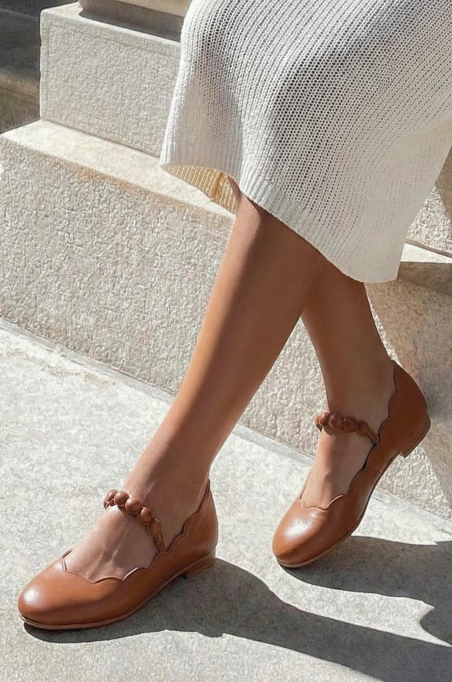 Solea Scalloped Mary Jane Flats by ELF