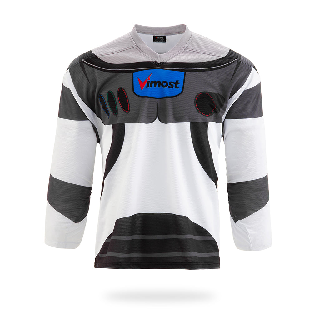 Custom White Space Ranger Ice Hockey Jersey-0