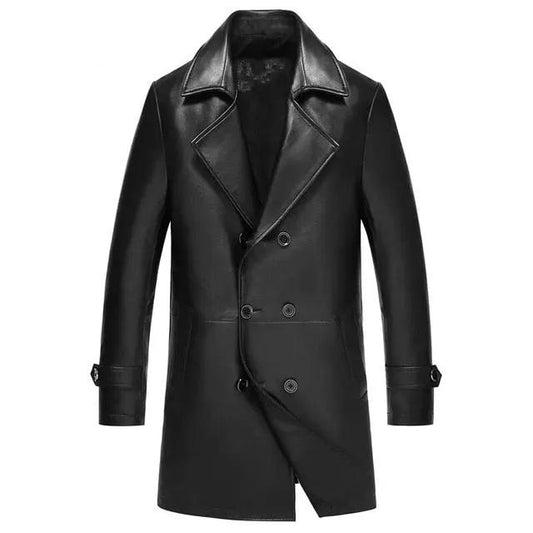 Spectra Men's Double Breasted Sheepskin Leather Blazer Coat by Inland Leather Co.