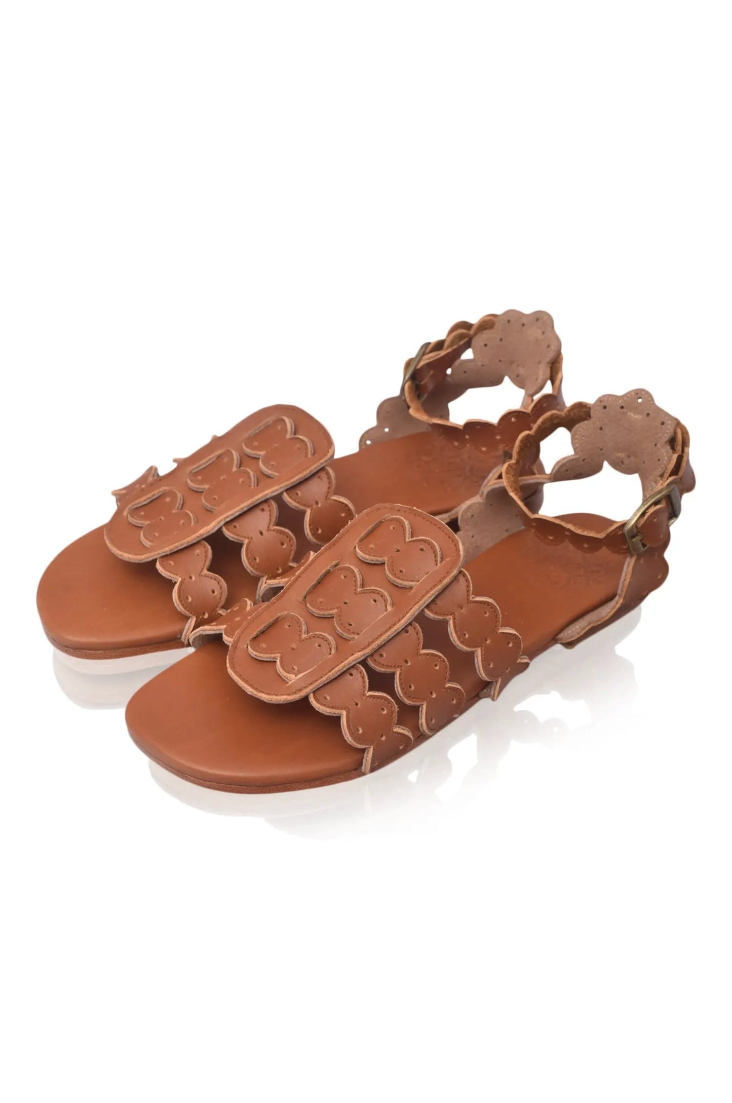 Spell Scalloped Leather Sandals by ELF