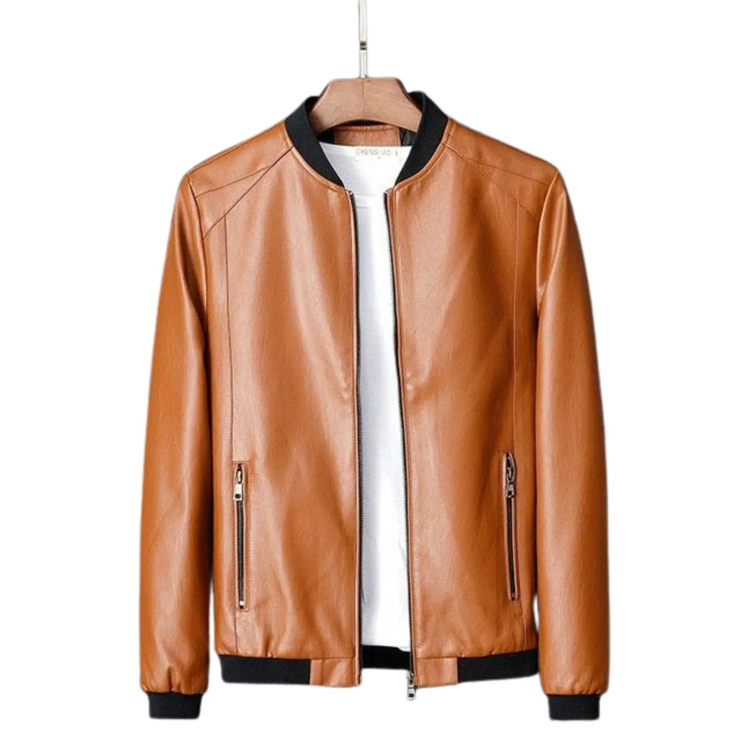 Stannis Men's Premium Real Leather Jacket - Genuine SheepSkin Bomber Style by Inland Leather Co.