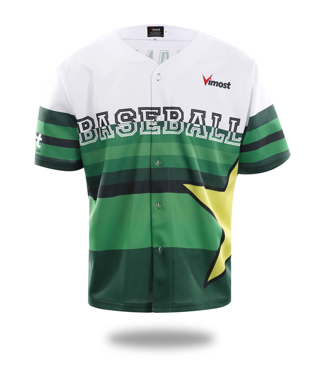 Custom Green Star Baseball Shirt-0