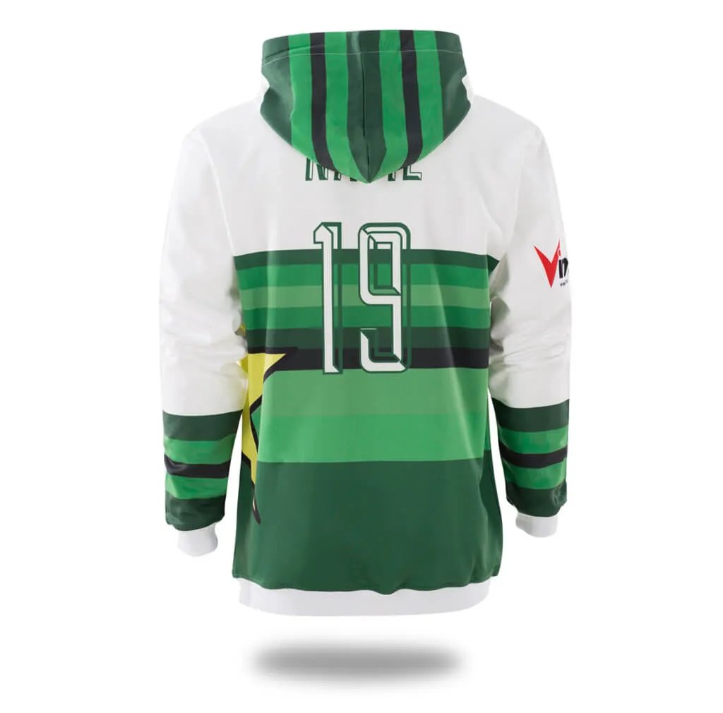 Green White Custom Baseball Pullover Hoodie by Vimost Sportswear
