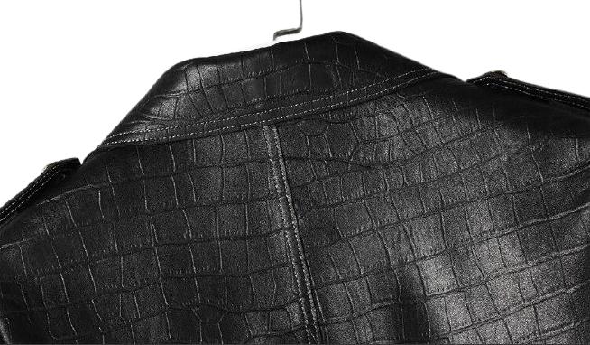 Stark Mens Bold Snake Print Leather Jacket by Inland Leather Co.