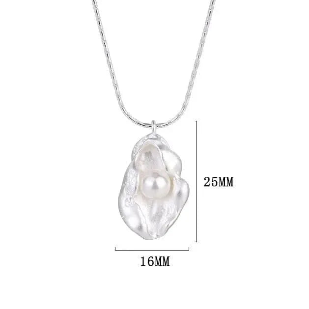 Sterling Silver Princess Pearl Pendant Necklace by Angel Barocco