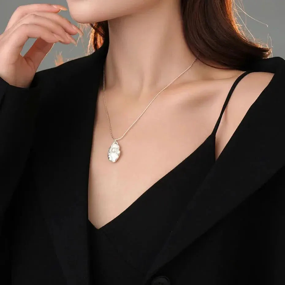 Sterling Silver Princess Pearl Pendant Necklace by Angel Barocco