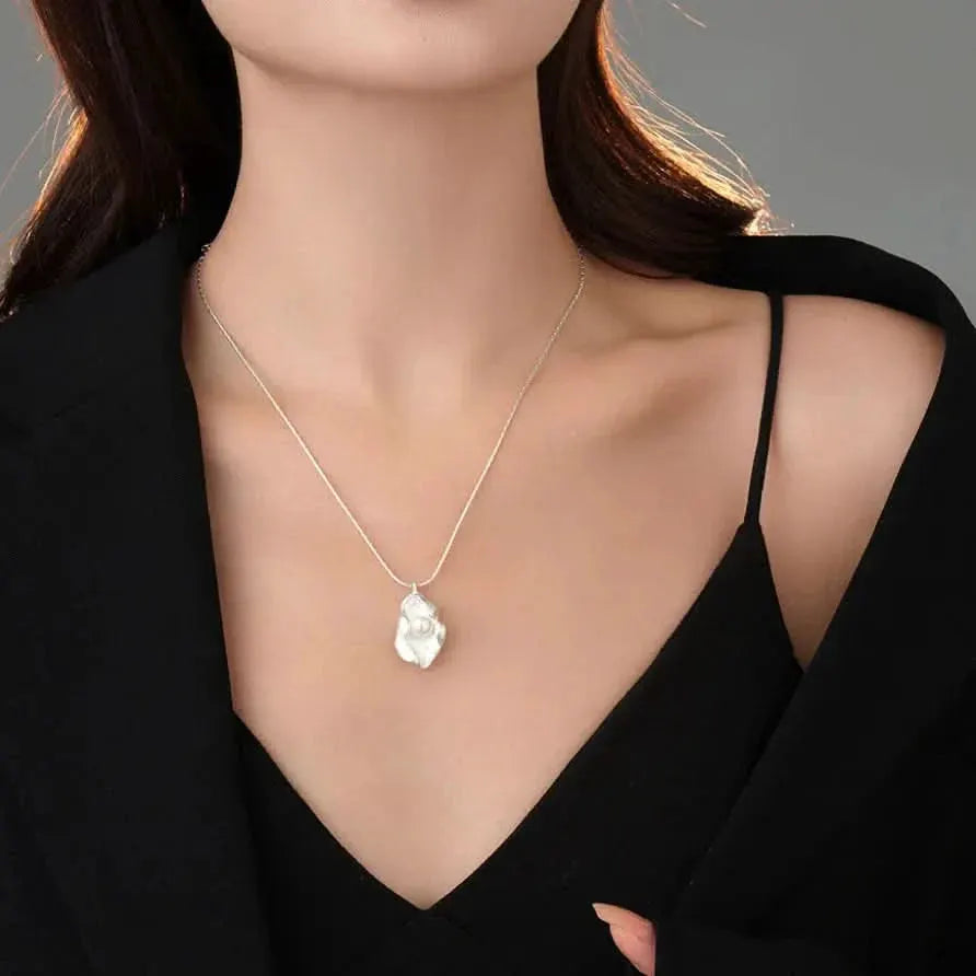 Sterling Silver Princess Pearl Pendant Necklace by Angel Barocco