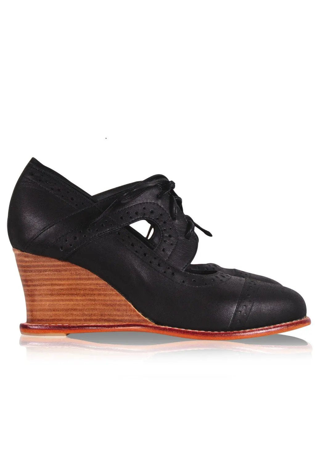 Stockholm Leather Oxford Wedges by Local