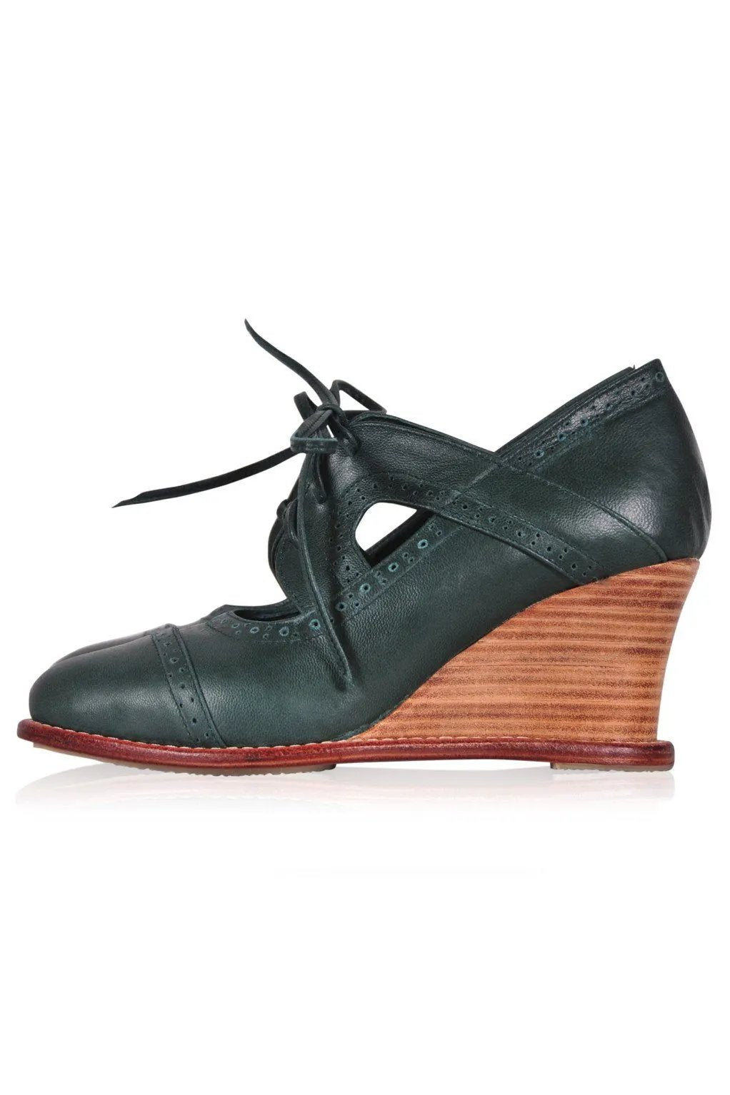 Stockholm Leather Oxford Wedges by Local