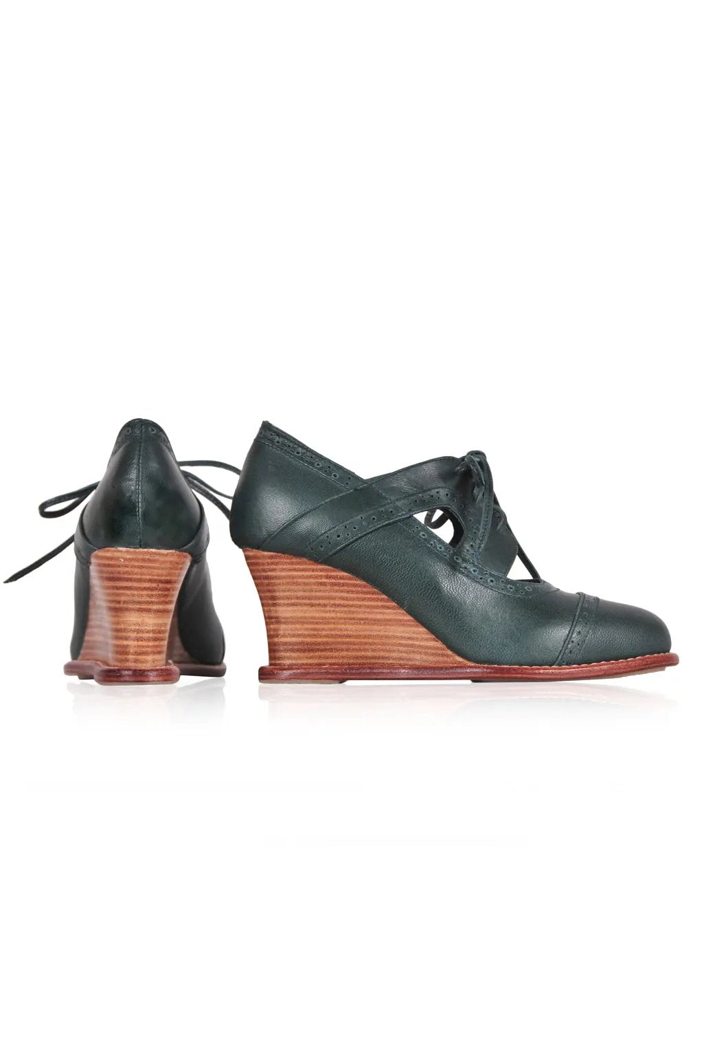 Stockholm Leather Oxford Wedges by Local
