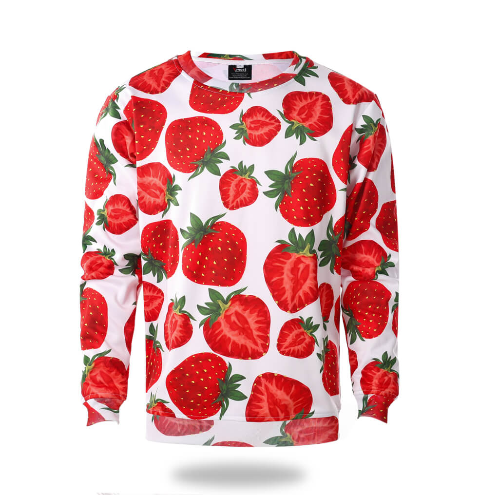 Strawberry Pattern Sublimation Sweatshirt-0