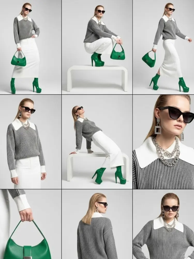 Striped Knit Sweater with Contrast Collar PETER PAN: New Colección COUTURE in NOLITA - BYMANYC ® New York by BYMANYC ® New York