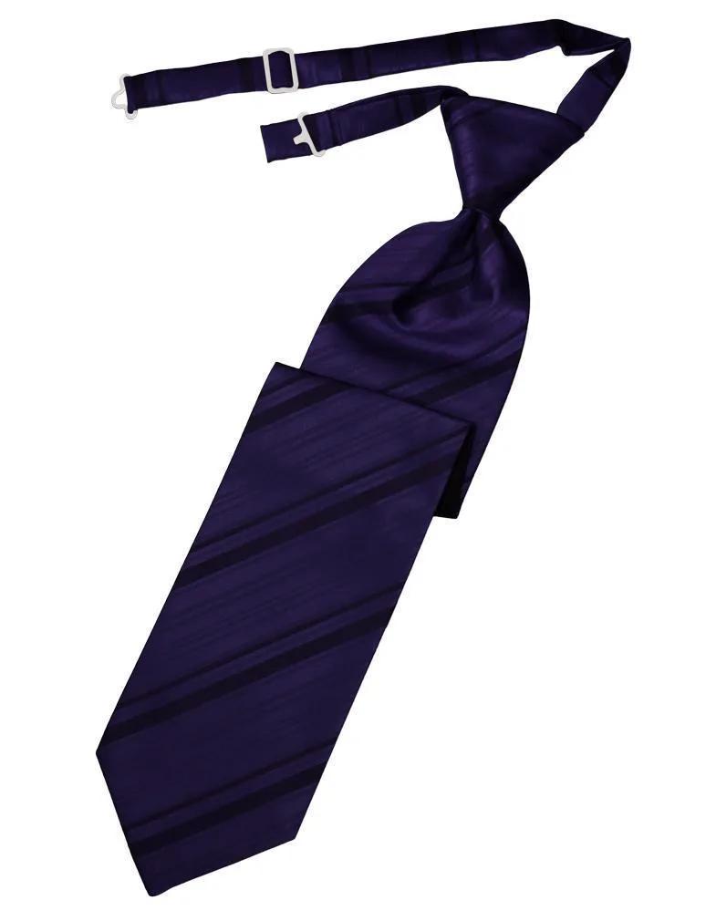 Striped Satin Necktie Pre-Tie by Tux-USA