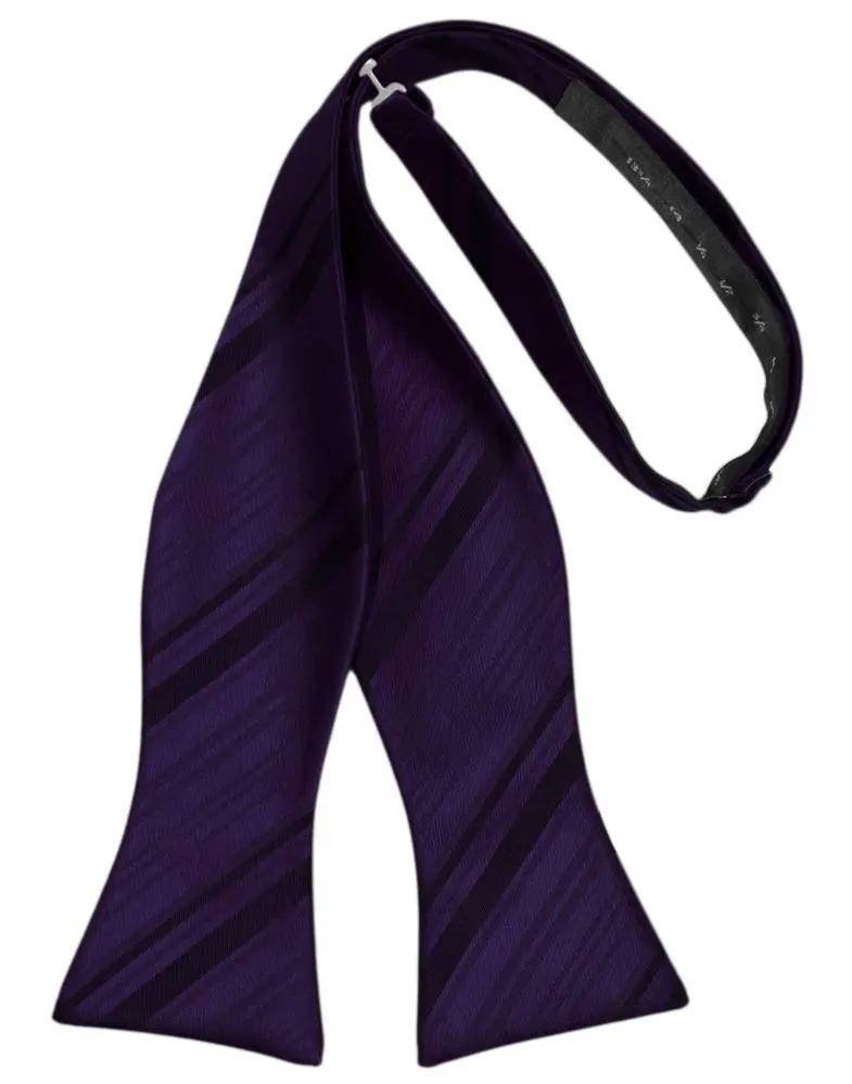 Striped Satin Bow Tie Self Tie by Tux-USA