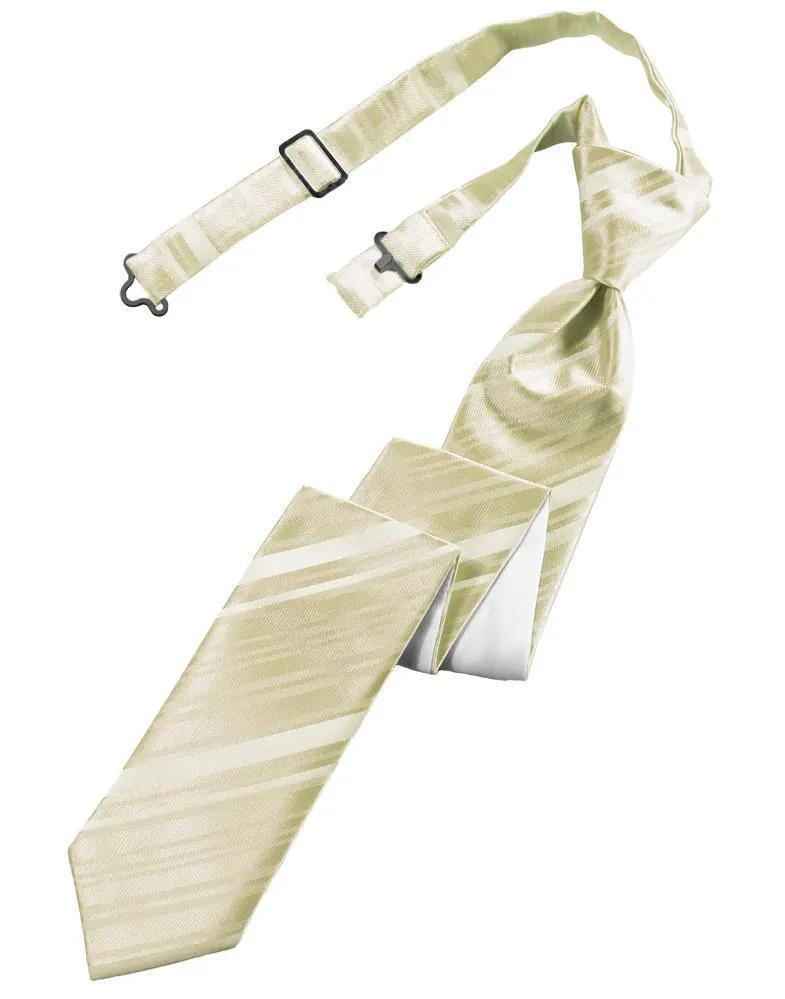 Striped Satin Skinny Necktie Pre-Tie by Tux-USA