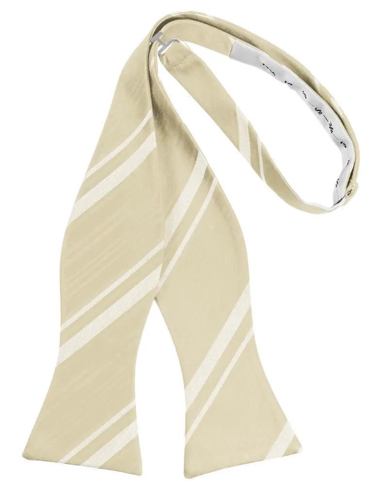 Striped Satin Bow Tie Self Tie by Tux-USA