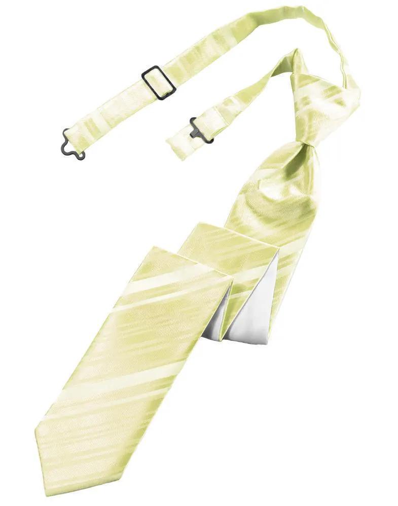 Striped Satin Skinny Necktie Pre-Tie by Tux-USA