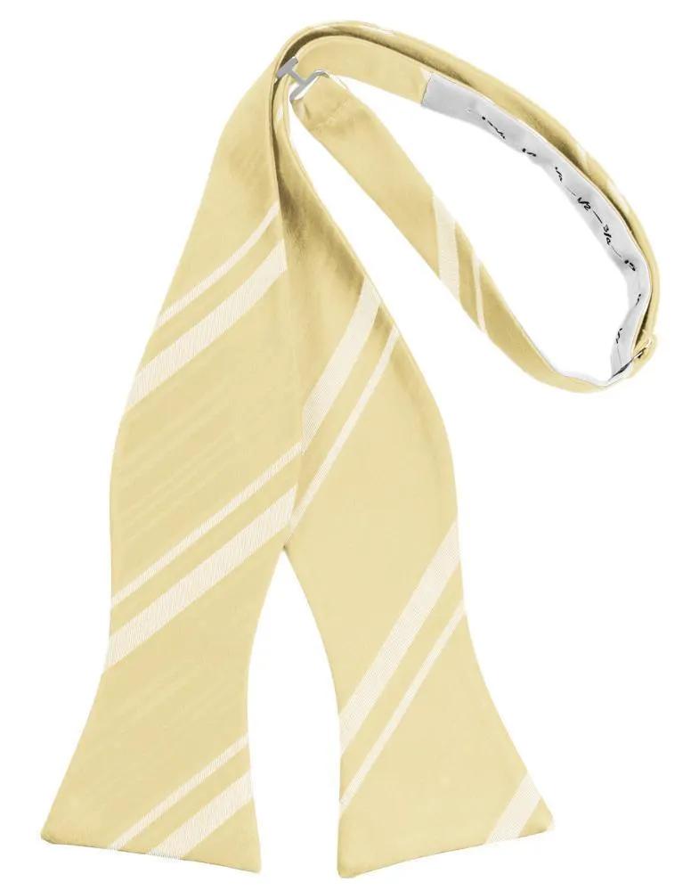 Striped Satin Bow Tie Self Tie by Tux-USA