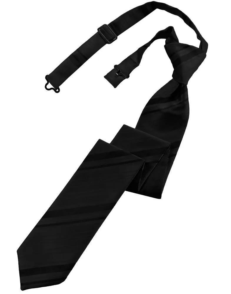 Striped Satin Skinny Necktie Pre-Tie by Tux-USA