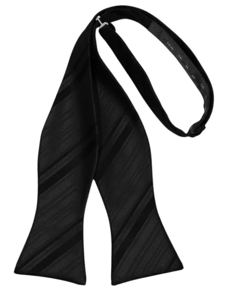Striped Satin Bow Tie Self Tie by Tux-USA