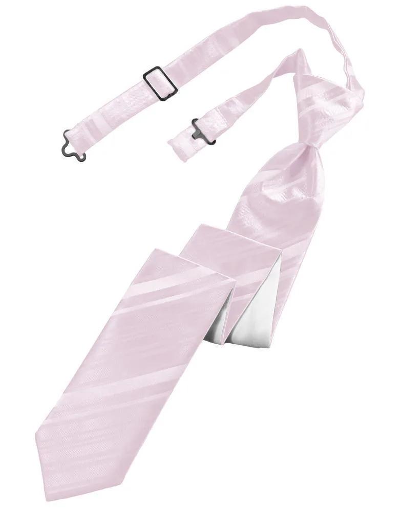 Striped Satin Skinny Necktie Pre-Tie by Tux-USA