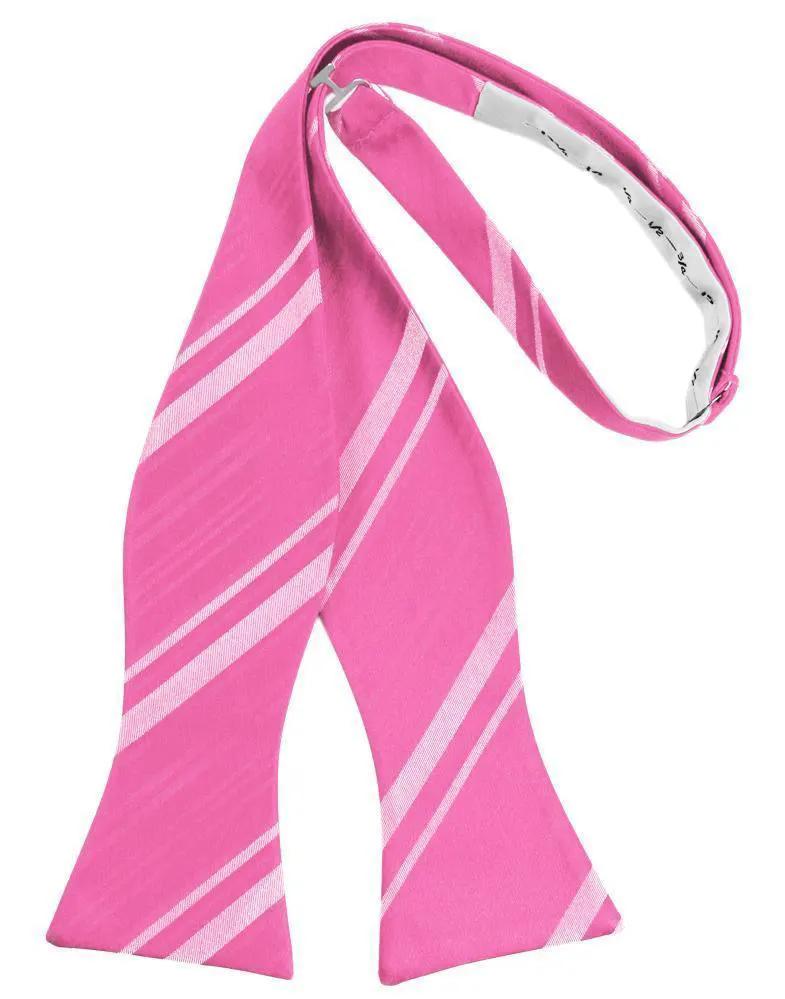 Striped Satin Bow Tie Self Tie by Tux-USA