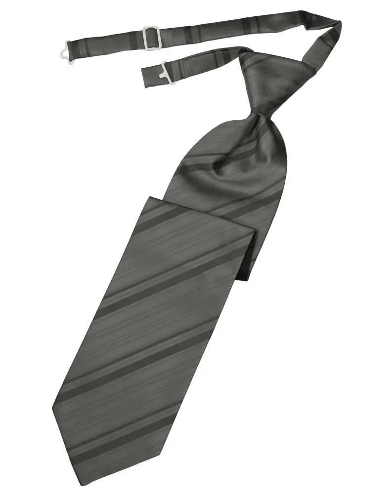 Striped Satin Necktie Pre-Tie by Tux-USA