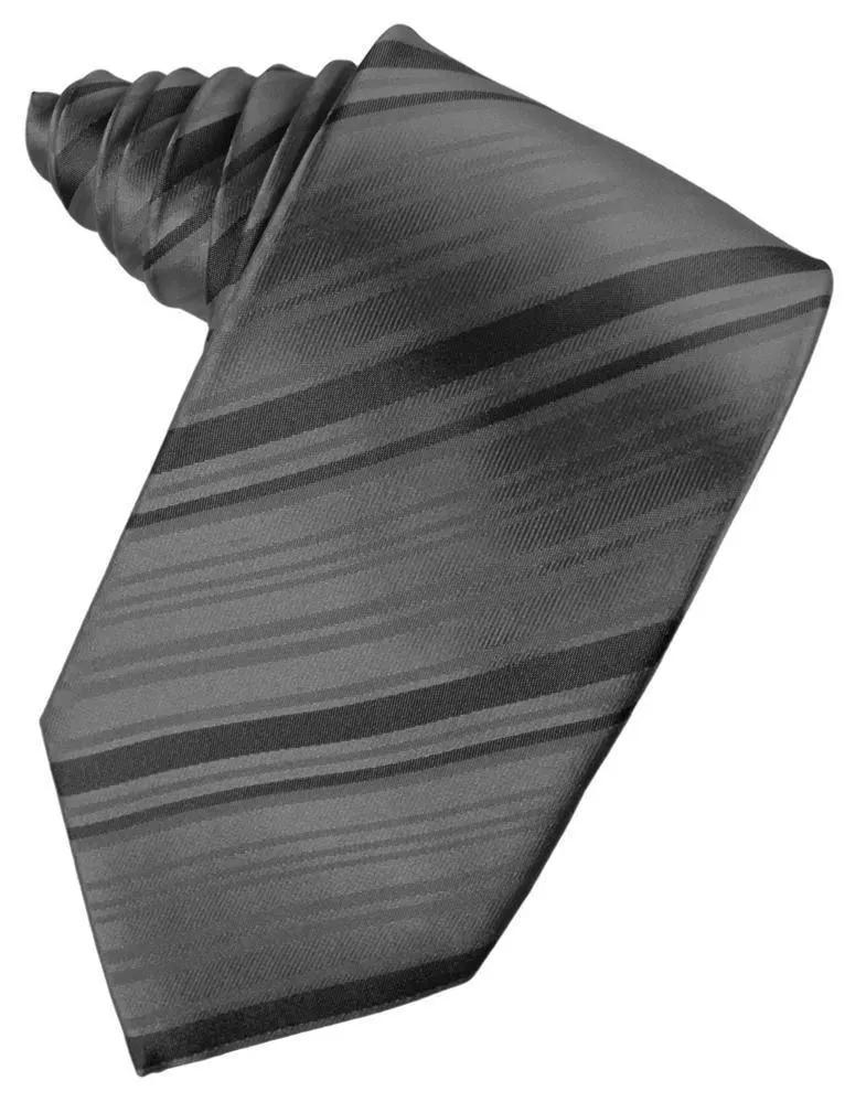 Striped Satin Necktie Self Tie by Tux-USA